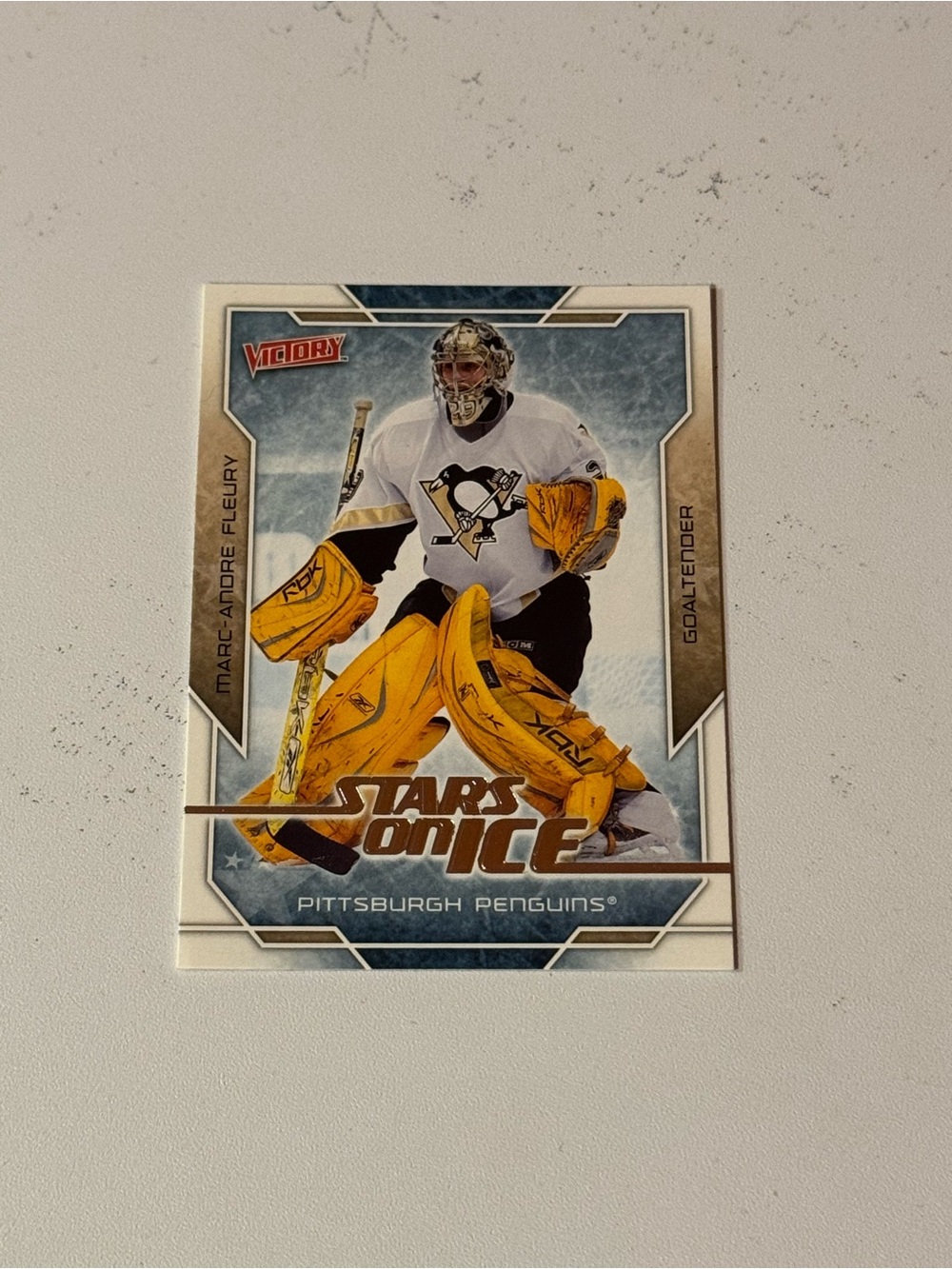 Marc-Andre Fleury 2007-08 Upper Deck Victory Stars on Ice Hockey Card #SI48